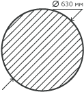Круг нержавеющий (пруток) 630 мм.  08Х18Н10Т горячекатаный, матовый